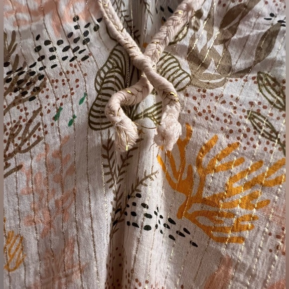 {EUC Pool to Party by Subtle Luxury Coverup Kaftan in Golden Afternoon Teal OS} - Picture 6 of 8